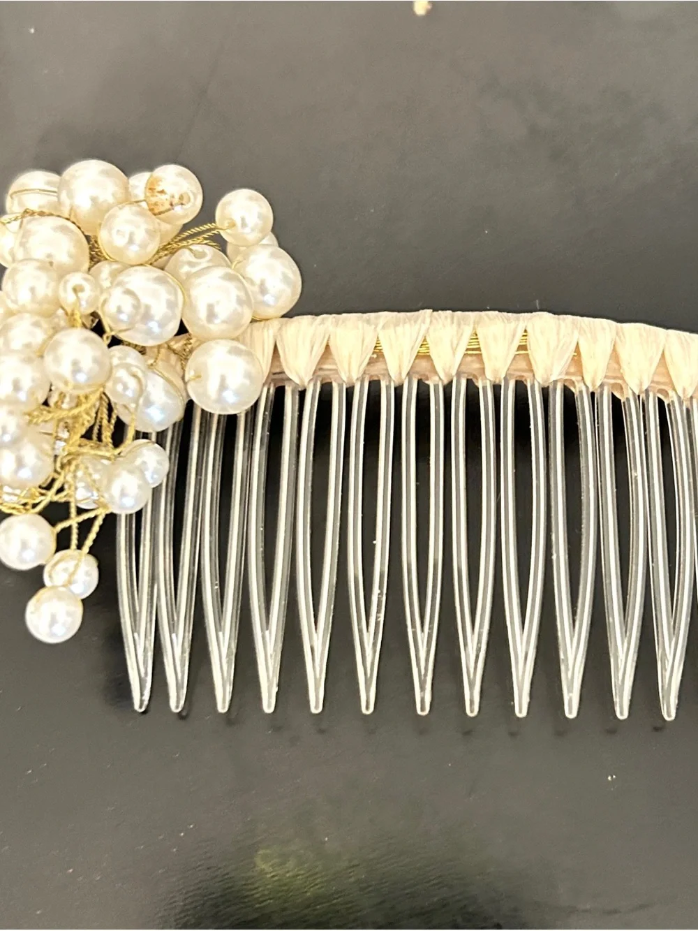 Vintage Pearl Cluster Hair Comb 1980s Bridal Hair Accessory Wedding Prom Updo